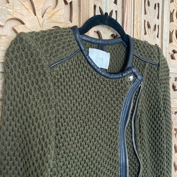 Iro Olive Jacket.  Leather Details, SHW - Picture 5 of 8